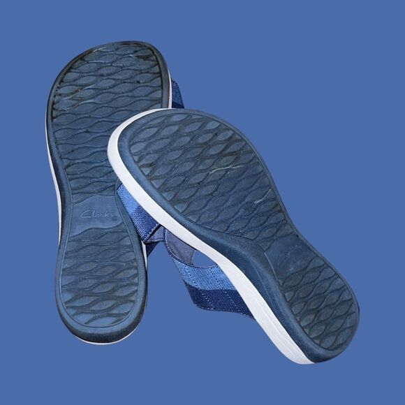 Clarks Brinkley Sun Women's Flat Sandals Blue Synthetic Size 7 - Picture 4 of 5